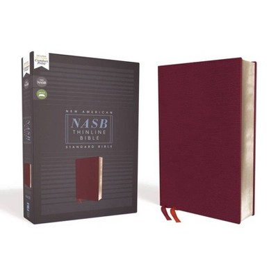 Nasb, Thinline Bible, Bonded Leather, Burgundy, Red Letter Edition, 1995 Text, Comfort Print - by  Zondervan (Leather Bound)