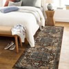 Faux Wool Vintage Floral Printed Area Rug Machine Washable Stain Resistant Non Shedding Floor Rug for Living Room Bedroom - 2 of 4