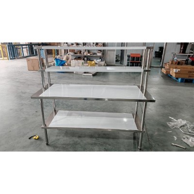 60" * 24" Stainless Steel Kitchen Worktable with 3-Tier Shelf – Heavy-Duty Prep Station for Microwave, Cookware & Kitchen Supplies Storage