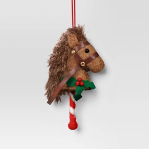 Christmas Wool Horse Brown Head Ornament - Wondershop™ - 1 of 3