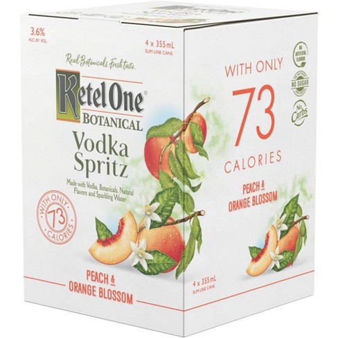 Ketel One Botanical Peach Orange Blossom Vodka Spritz 4pk 355ml Cans Target