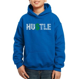 LA Pop Art Boy's Word Art Hooded Sweatshirt - Hustle - 1 of 4