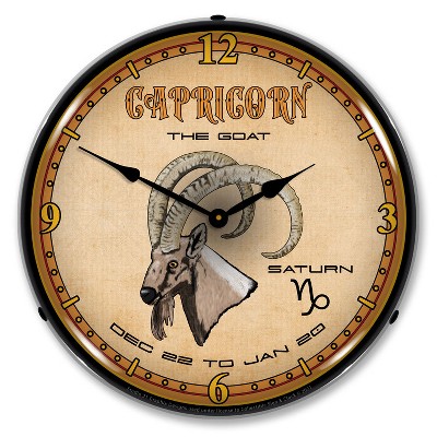 Collectable Sign & Clock | Capricorn LED Wall Clock Retro/Vintage, Lighted