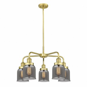 Bell - 5 Light Stem Hung Chandelier In Art Deco Style-14.75 Inches Tall and 23 Inches Wide - 1 of 1