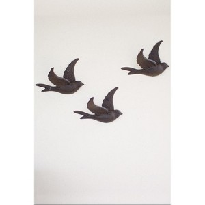 Cast Iron Flying Bird Wall Hook 0.67"H – Distressed Farmhouse Iron Hook, Set of 4 by Kalalou - 1 of 3