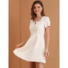 Allegra K Women's Printed Summer Casual Square Neck Short Sleeve Fit and Flare Dress - 3 of 4