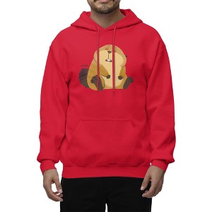 Disney Pixar Hoppers Men's Sleepy Loaf Beaver Hoodie - Red - X