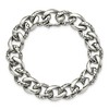 Black Bow Jewelry 14mm Stainless Steel Textured & Polished Curb Chain Bracelet, 8.5 Inch - image 3 of 4