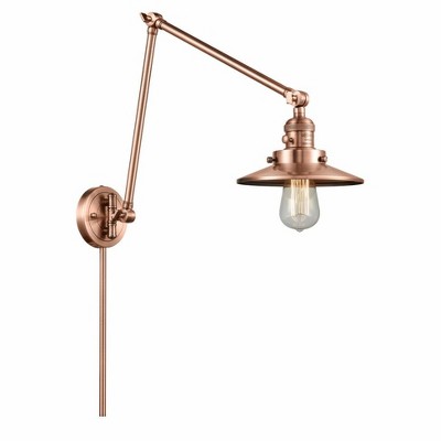 Railroad - 1 Light Double Extension Swing Arm Wall Sconce In Traditional Style-30 Inches Tall and 8 Inches Wide