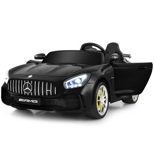 Infans 2 Seater 12V Kids Ride On Car Mercedes Benz AMG GTR w/Remote & LED Lights Black - 1 of 4