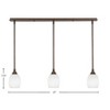 Toltec Lighting Any 3 - Light Chandelier in  Bronze with 5" White Linen  Shade - 2 of 2
