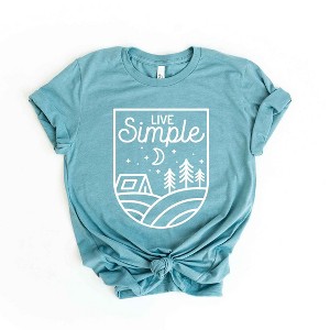 Simply Sage Market Women's Mountains Live Simply Tent Short Sleeve Graphic Tee - 1 of 3