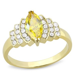 Slickblue Women's Stainless Steel Ring with Topaz CZ, Gold IP Finish, Marquise Engagement Ring, Size 5-10 - 1 of 4