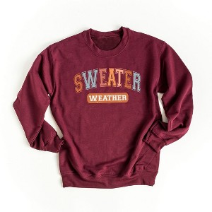 Simply Sage Market Women's Graphic Sweatshirt Varsity Sweater Weather - 1 of 2