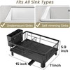 Dish Drying Rack for Kitchen Counter, Stainless Steel Dish Drainer with Utensil Holder and Drainboard Black - 3 of 4