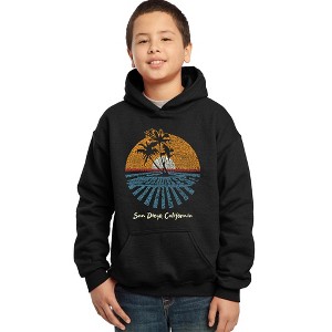 LA Pop Art Boy's Word Art Hooded Sweatshirt - Cities In San Diego - 1 of 4