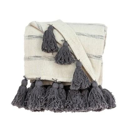 Parkland Collection,Seema Transitional Multicolored Handloomed 52" X 67" Cotton Throw Blanket