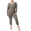 Fruit of the Loom Women's and Plus Thermal Long Underwear Henley Top and Pant Set - 4 of 4