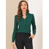 Allegra K Women's Elegant V Neck Work Office Button Up Shirt - 3 of 4