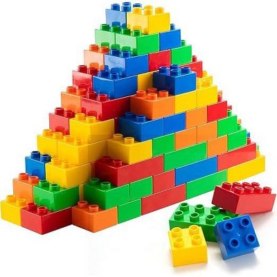 PREXTEX 100-Piece Multicolor Jumbo Building Blocks Set for Kids