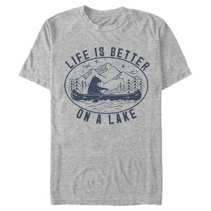 Men's Lost Gods Bear Canoe on Lake T-Shirt - 1 of 4