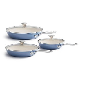Itopfox Ceramic Nonstick Cookware Set with Tempered Glass Lids, Dishwasher & Oven Safe, Induction Compatible for All Cooktops, Blue - 1 of 4