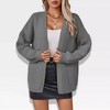 Women's Open Front Chunky Cardigan Sweater Long Sleeve Loose Fit with Pocket - image 3 of 4