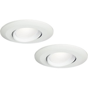 Tesler 5"/6" White Gimbal Retrofit LED Downlights 2-Pack - 1 of 4