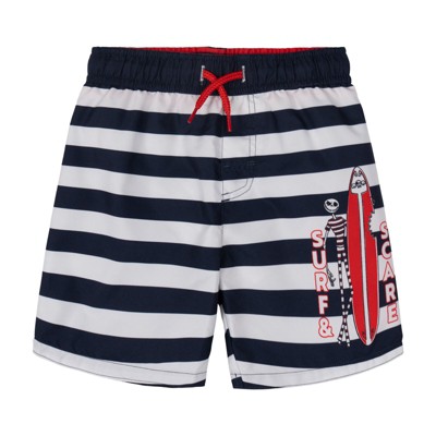 Disney Nightmare Before Christmas Jack Skellington Little Boys Rash Guard and Swim Trunks UPF 50+ Outfit Set Red / Black / White 6 — фото 3