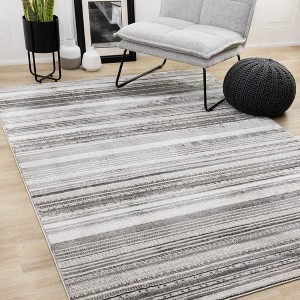 Rug Branch Contemporary Stripes, Southwestern Grey Indoor Area Rug - 5' x 8' - 1 of 4