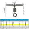Unique Bargains 3-Way T-Shape Brass High Strength Cross Line Fishing Swivels 20 Pcs - 2 of 4