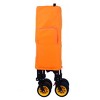 Furniinspire Wheelbarrows And Lawn Carts Big Large Capacity Folding Cart, Extra Long Extender Wagon Cart, Black And Orange, 53“*20"*51" - 4 of 4