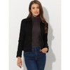Allegra K Women's Faux Suede Short Zip Up Motorcycle Biker Coat - 2 of 4