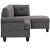TiramisuBest 2-Piece Upholstered Sectional Sofa, Right-Hand Facing L-Shaped Couch with Tufted Back, Solid Wood Frame, Gray Fabric for Living Room - 3 of 4
