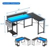 54 inch Reversible L Shaped Desk, Small Gaming Desk, Corner Computer Desk with Storage Shelves, Power Outlets - 3 of 4