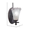 Toltec Lighting Capri 1 - Light Sconce in  Dark Granite with 5.5" Fluted Frosted Crystal Shade - 2 of 2