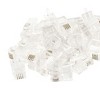 Unique Bargains Household Plastic 4P4C RJ9 Connectors Adapters for Telephone Clear 30pcs - 4 of 4