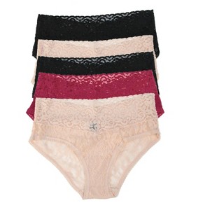 Felina Signature Stretchy Lace Low Rise Hipster 5-Pack | Panty - 1 of 4