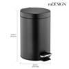 mDesign Round Step Trash Can Garbage Bin, Removable Liner - image 3 of 4