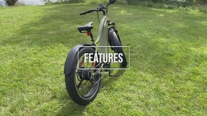 GOTRAX Adult Fat Tire 26&#34; Step Through Electric Hybrid Bike - Green, 2 of 10, play video