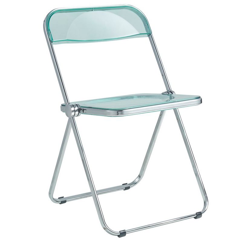 LeisureMod Lawrence Modern Acrylic Folding Chair With Metal Frame, 1 of 8
