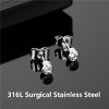20 Pairs of 4mm Cubic Zirconia Stud Earrings in Hypoallergenic Surgical Steel - 2 of 4