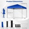 Costway 10 X 10 FT Pop up Canopy Tent with Portable Carrying Bag 8 Stakes 4 Wind Ropes Pink/Yellow/Beige/White/Gray/Navy - 3 of 4