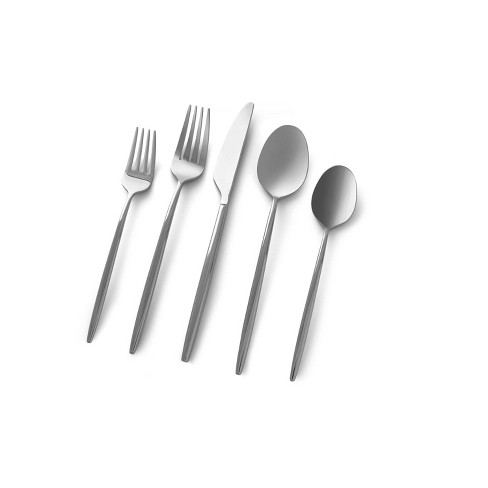 100 Pieces Silverware Set Stainless Steel Flatware Set for 20 Silver  Flatware Sets Include Fork Knife Spoon Set, Mirror Finished, Dishwasher Safe