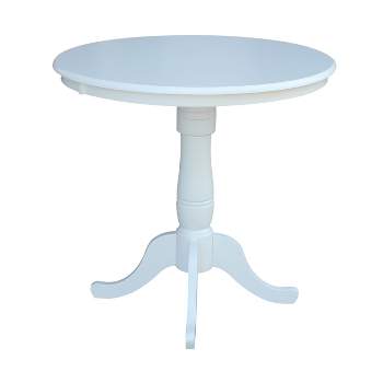 36" Round Top Pedestal Table White - International Concepts