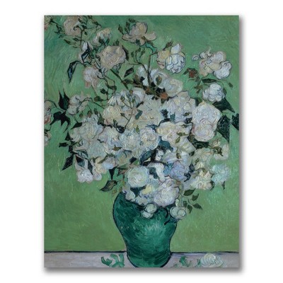 Trademark Fine Art -Vincent Van Gogh 'Vase of Roses' Canvas Art