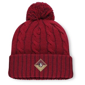 NCAA Florida State Seminoles Saige Knit Cuffed Pom Beanie: Midweight Acrylic, Tagless Design - 1 of 3