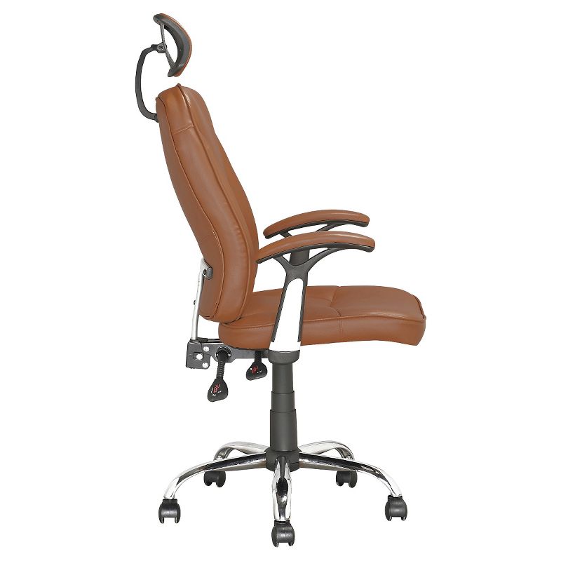 Workspace Executive Office Chair Leatherette Light Brown - CorLiving, 3 of 5