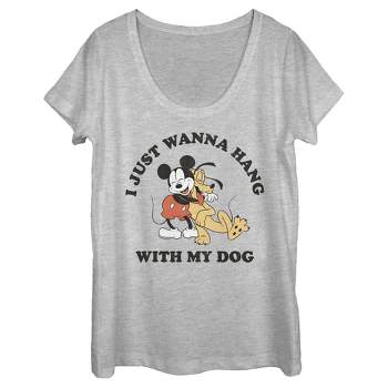 Women's Mickey & Friends Mickey & Friends Hang With My Dog Pluto Scoop Neck
