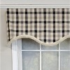 RLF Home 3" Rod Pocket High Quality Fabric Bison Check Cornice Valance with Brush Trim for Windows 50" x 17" Black - 4 of 4
